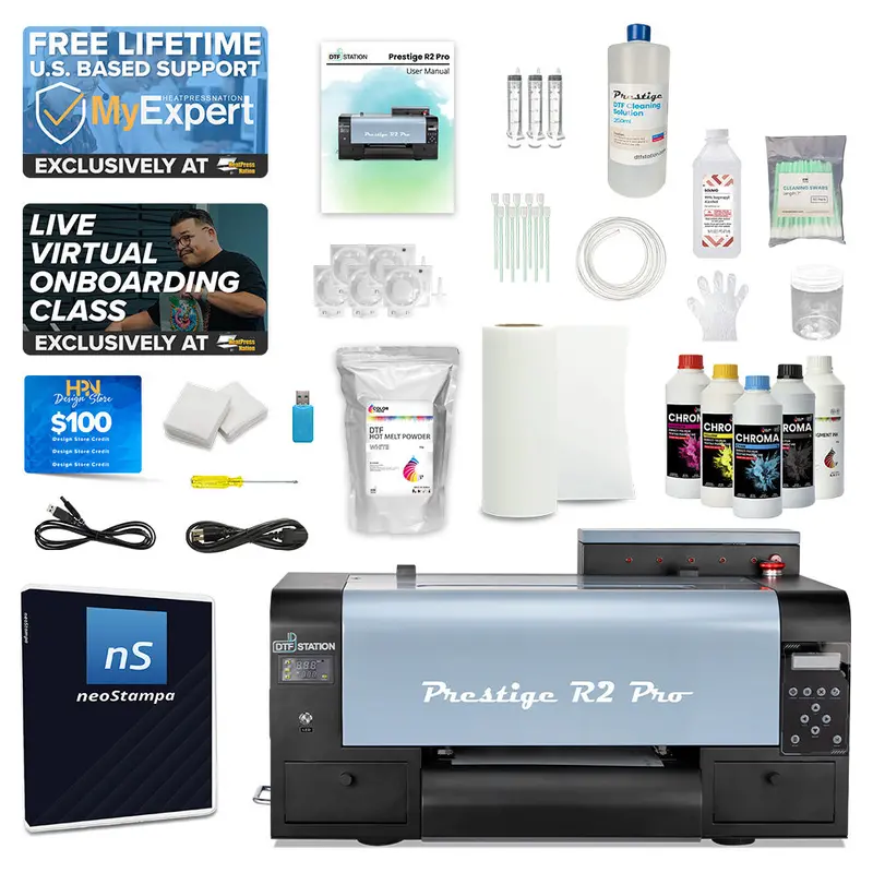 Dtf Station Prestige R2 Pro 13-Inch Direct-To-Film Printer Package With Ink, Film, And Essential Supplies 1