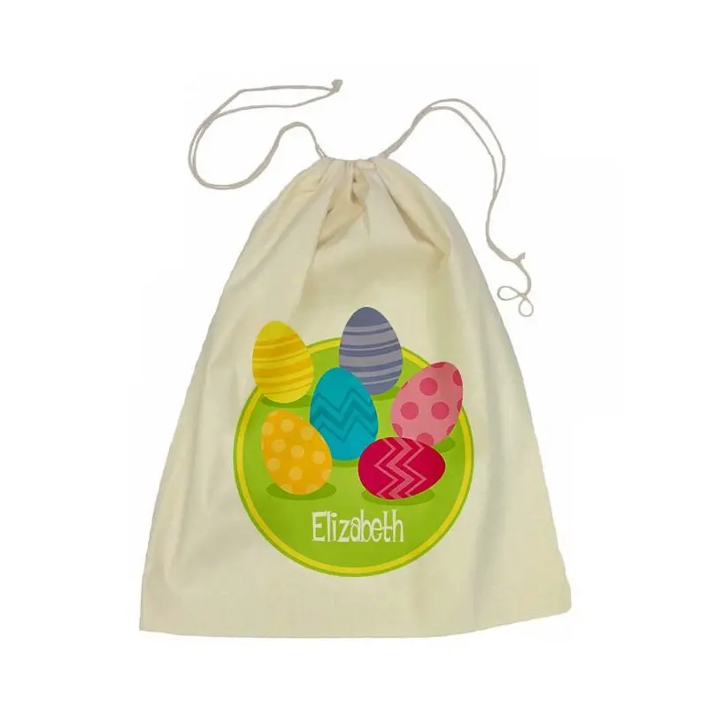 Easter Egg Print Drawstring Bag 1
