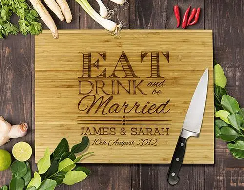 Eat & Drink Rectangular Bamboo Cutting Board (8X11 In) 1