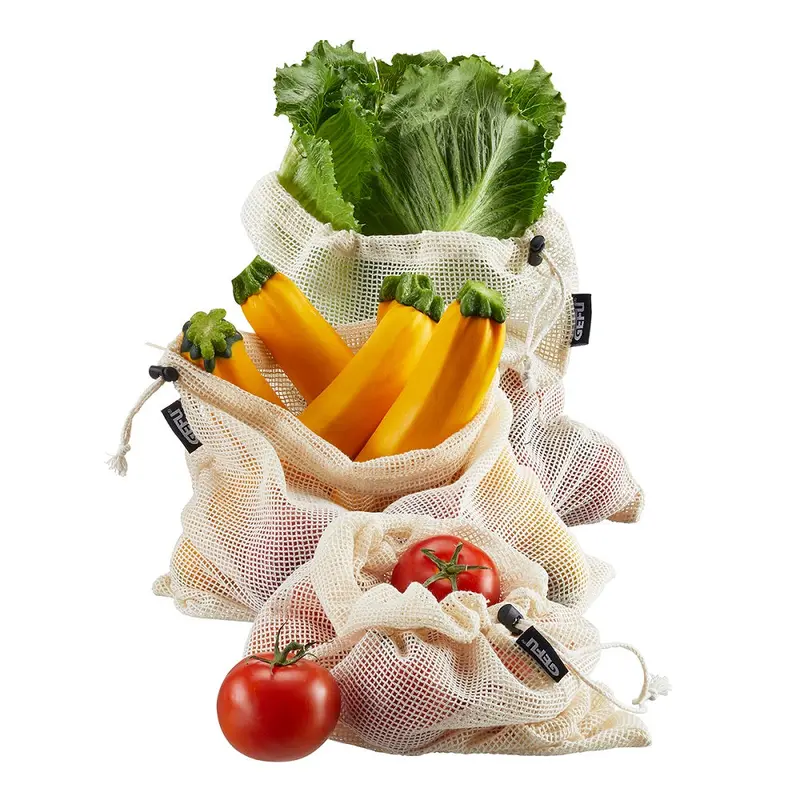 Eco-Friendly Fruit & Vegetable Storage Bags – 3-Pack Medium Size 1