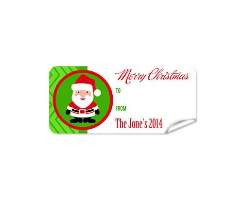 Eco-Friendly Green Santa Labels Pack – 27 Christmas Address Tags 1