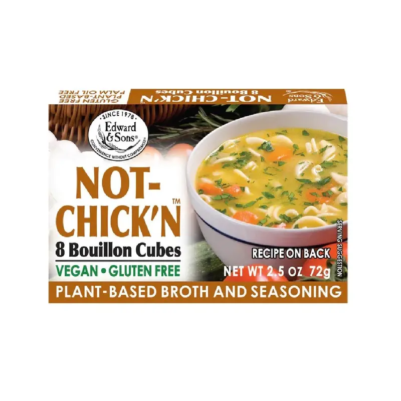 Edward & Sons Not-Chicken Bouillon Cubes – Vegan Flavor Base (72G) 1