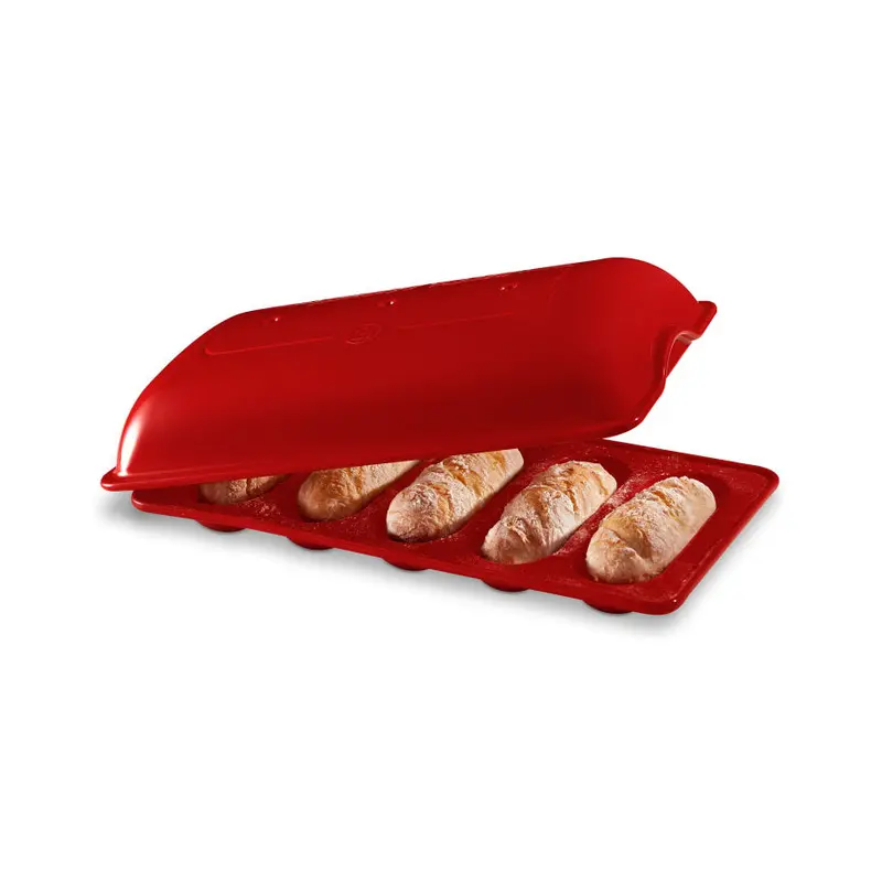 Emile Henry Mini Baguette Baking Dish – Makes 5 Individual Loaves 1
