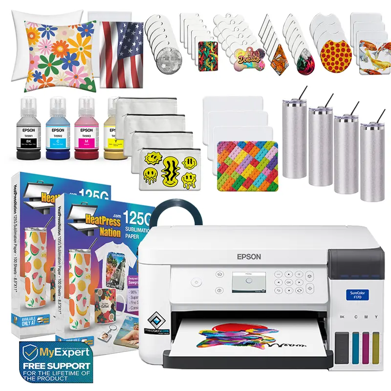 Epson Surecolor F170 Sublimation Printer + Blank Starter Bundle 1