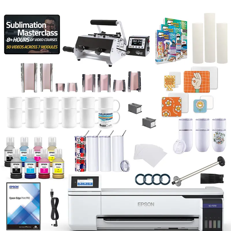 Epson Surecolor F570 24" Professional Sublimation Printer + 8-In-1 Mug Press Kit 1