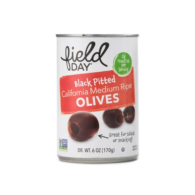 Field Day Black Pitted Olives – Medium Ripe, 170G Jar 1