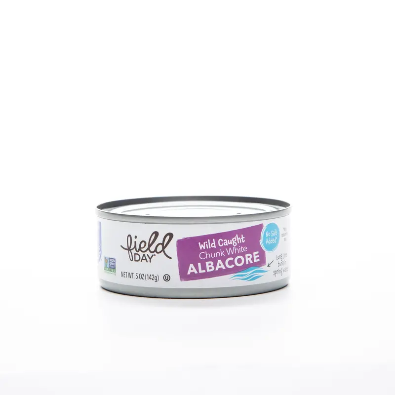 Field Day Wild-Caught Albacore Tuna – 142G No-Salt-Added Chunk Style 1