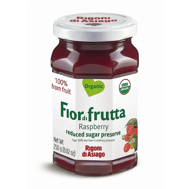 Fiordifrutta Organic Raspberry Fruit Spread – 250 G Jar 1