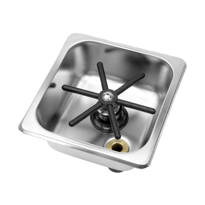 Flush-Mount Stainless Steel Frothing Pitcher Rinser 1