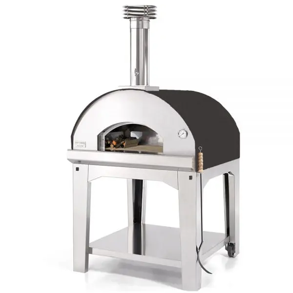 Fontana Marinara Anthracite Wood-Burning Pizza Oven With Wheeled Stand 1