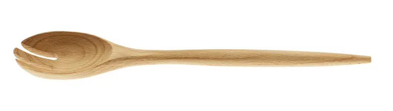 Fork-Tipped Solid Ashwood Serving Spoon 1