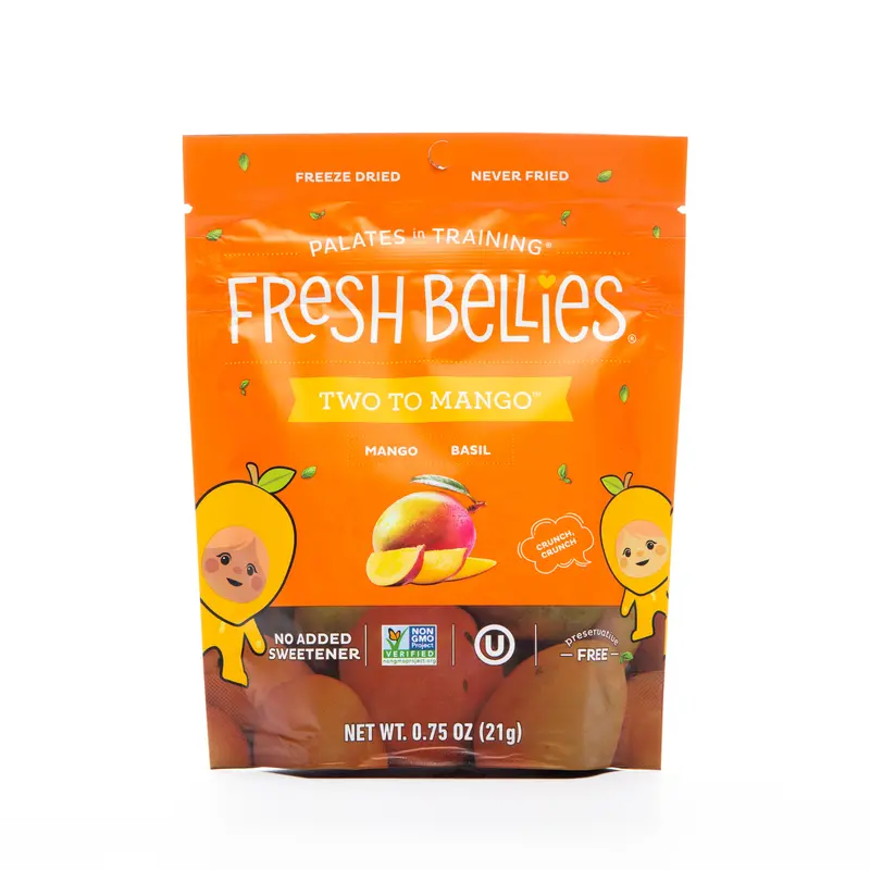 Fresh Bellies Mango & Basil Freeze-Dried Snack – 21G Toddler-Friendly Bite 1