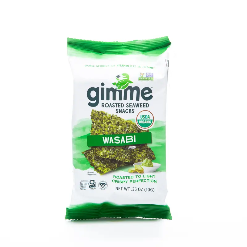 Gimme Organic Wasabi Roasted Seaweed Snacks – 10G Crunchy Sea Veggie Pack 1