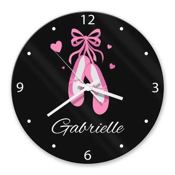 Glass Wall Clock With Ballet Theme 1