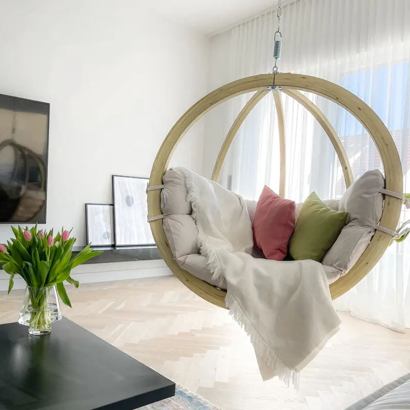 Globo Natura Single Hanging Chair – Natural Finish 1