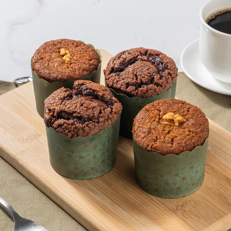 Gluten-Free Artisan Muffin Assortment: Double Chocolate & Carrot – 4-Pack 1