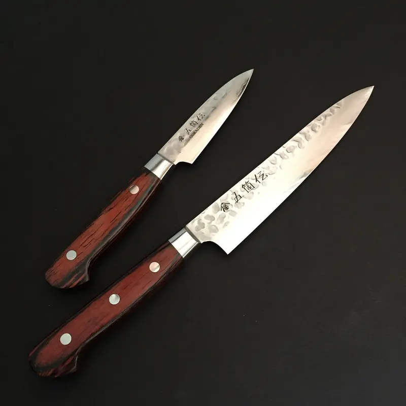 Gokaden Hammered Damascus Petty & Paring Knife Set – Stainless Steel Dual-Blade Collection 1