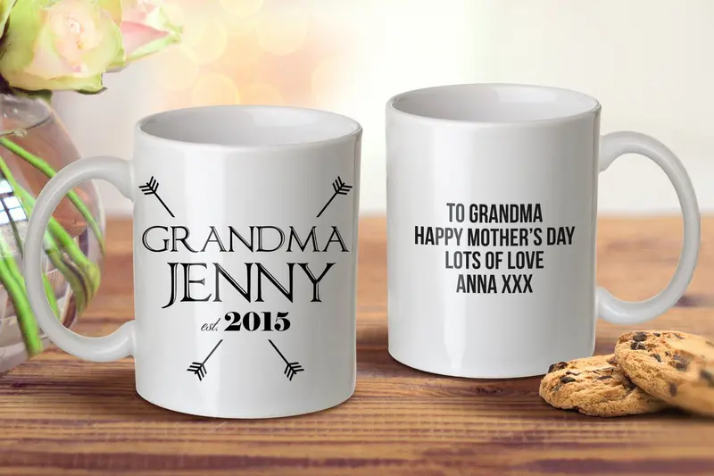 Grandma 'Est.' Stoneware Mug – Elegant Daily Drinkware 1