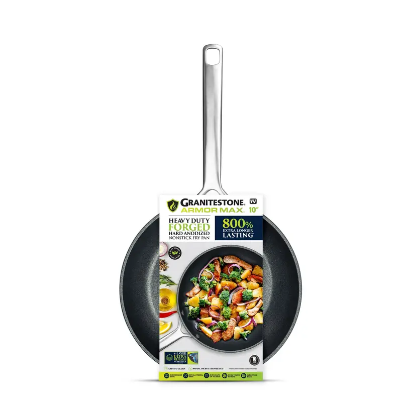 Granitestone Armormax 10-Inch Fry Pan – Hard-Anodized Induction-Ready Skillet 1