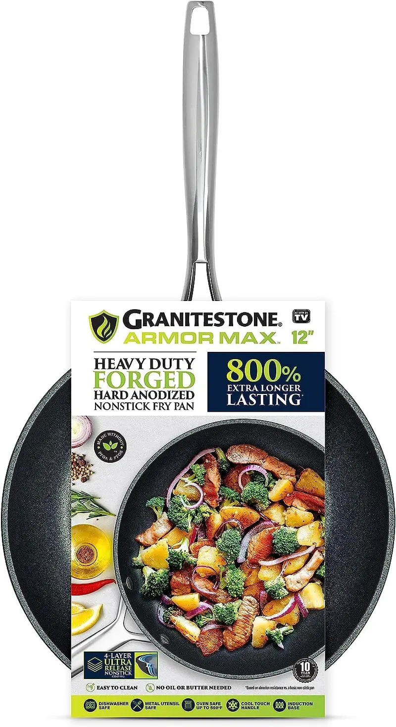 Granitestone Armormax 12-Inch Fry Pan – Heavy-Duty Induction-Compatible Skillet 1