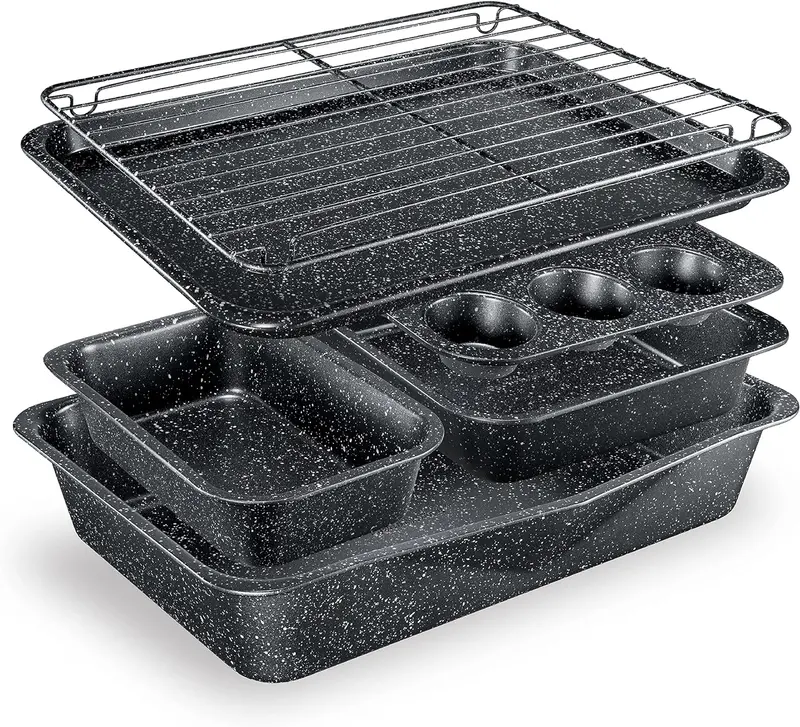 Granitestone Bake N' Stack 6-Piece Stackable Bakeware Set – Oven-Safe & Nonstick 1