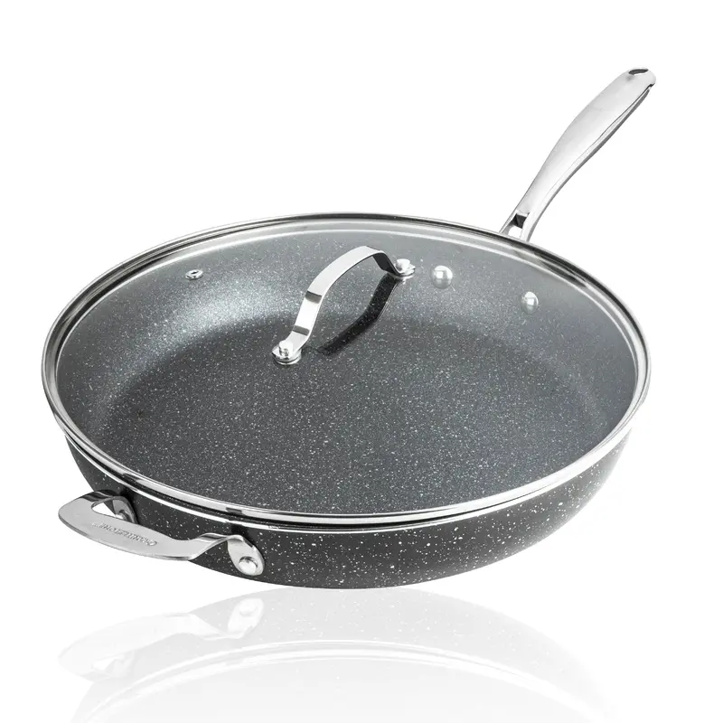 Granitestone Ceraluxe 14-Inch Nonstick Fry Pan With Tempered Glass Lid 1