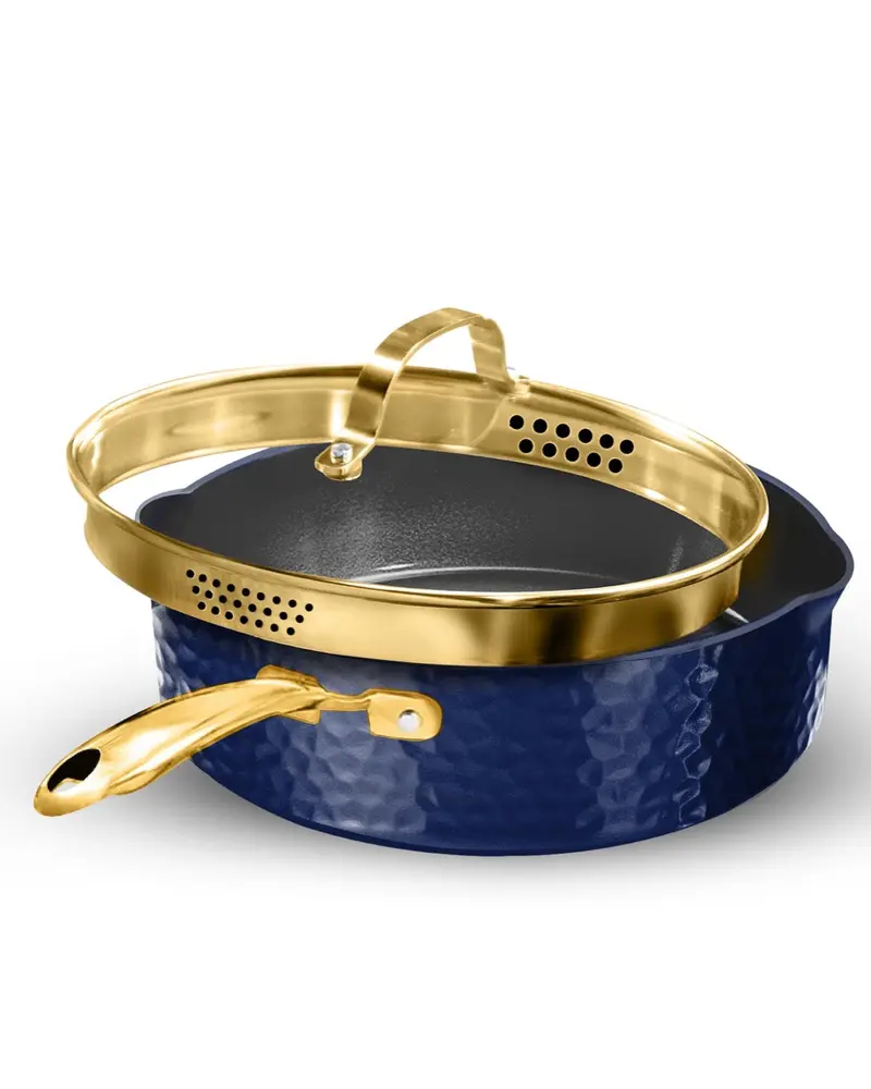 Granitestone Charleston Hammered Cookware – Sauté Pan In Navy, Black, Or White 1