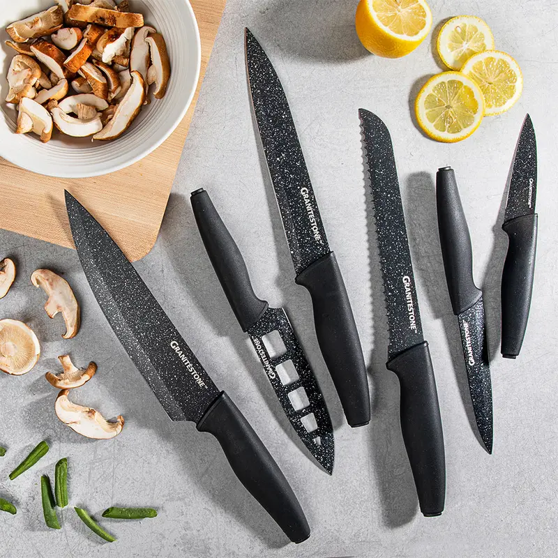Granitestone Nutriblade 6-Piece Forged Knife Set With Block 1