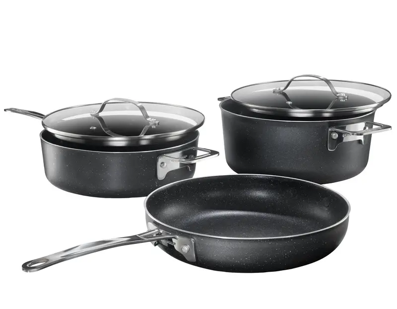 Granitestone Stackmaster Pro 5-Piece Hard-Anodized Stackable Cookware Set 1