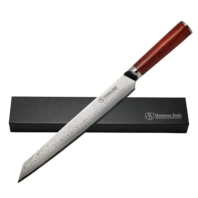 Hammer Stahl Damascus 10-Inch Slicing Knife – Hand-Forged Chef’S Tool 1