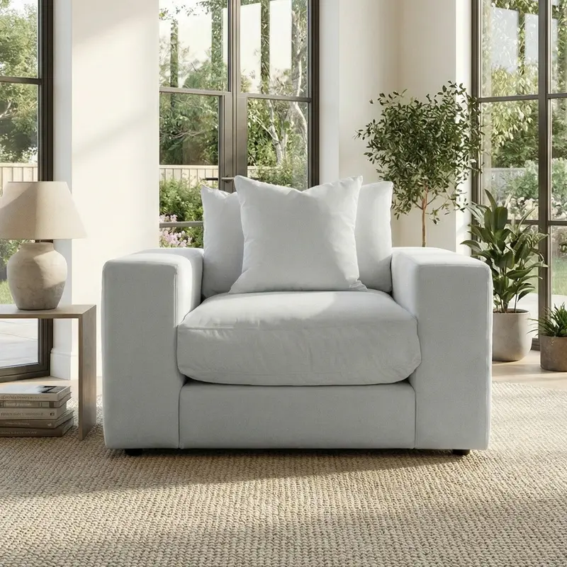 Hampshire Modular Armchair – Dove Grey Soft-Tone Upholstery, Flexible Seating Option 1