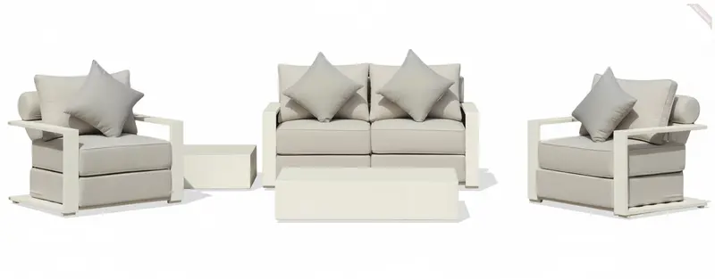 Hampton-Style Single Seater Outdoor Chair: White Aluminium Frame With Weather-Resistant Cushions 1