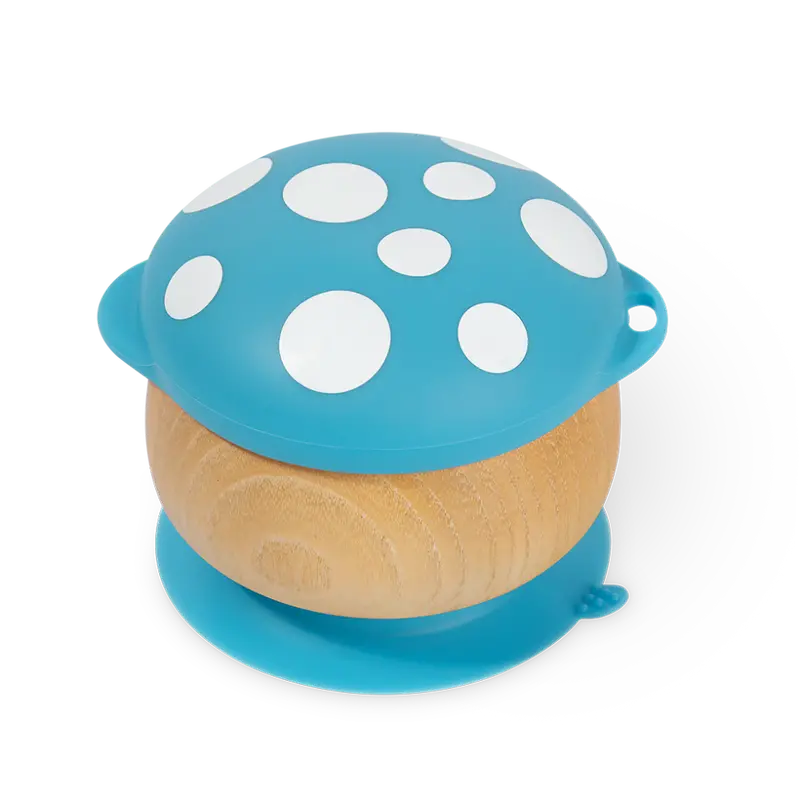 Hand-Carved Wooden Mushroom-Shaped Serving Bowl 3