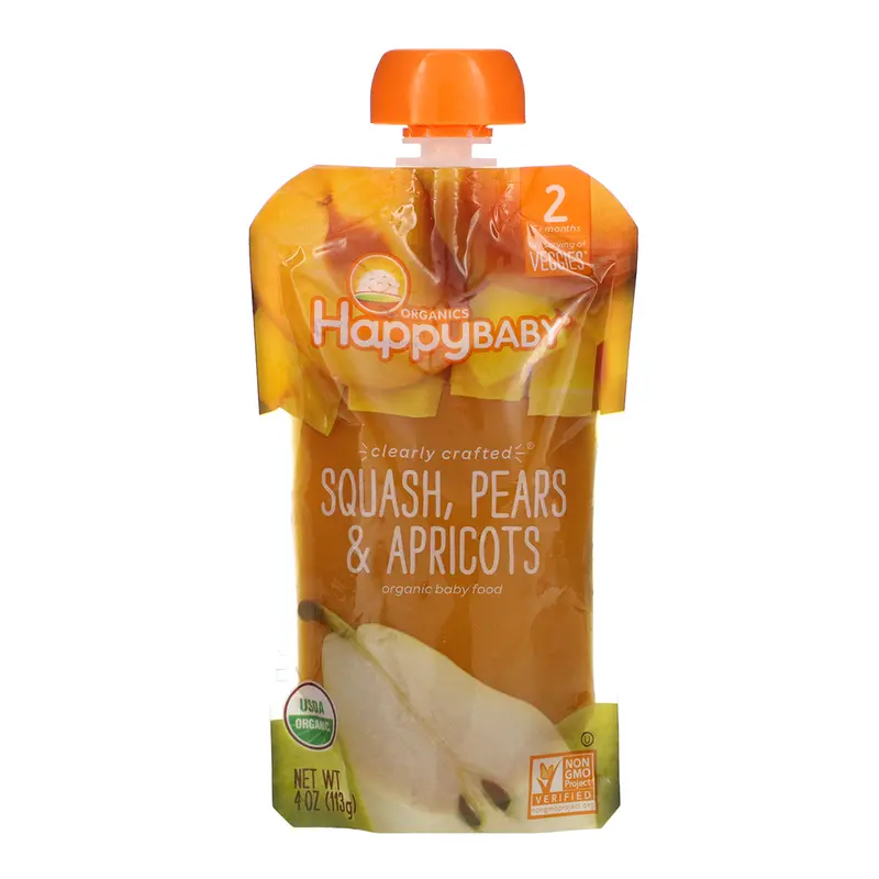 Happy Baby Clearly Crafted Stage 2 Puree: Squash, Pear & Apricot, 113G 1