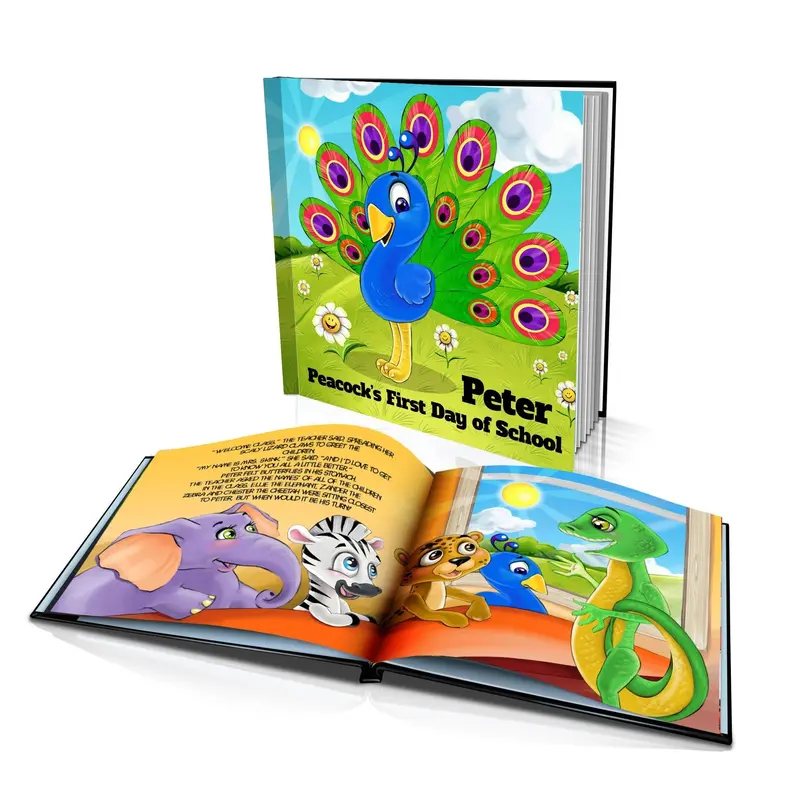 Hardcover Peacock'S First Day Of School Storybook 1