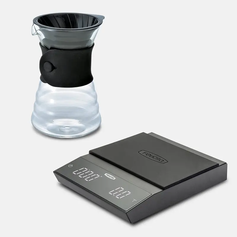 Hario V60 Drip Decanter + Felicita Incline Scale Bundle 1
