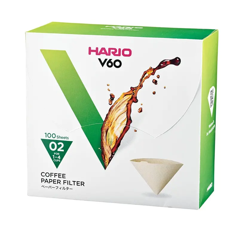 Hario V60 Size 02 Brown Paper Filters – 100-Count Boxed Pack 1