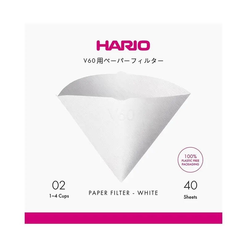 Hario V60 Size 02 White Paper Filters – 40-Sheet Pack 1