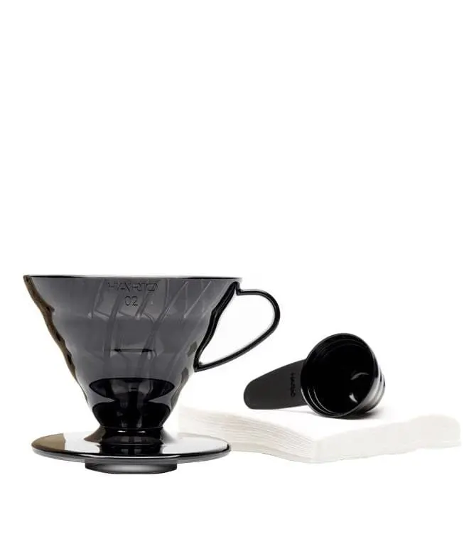 Hario V60 Transparent Black Dripper Set – Size 02 Complete Kit 1
