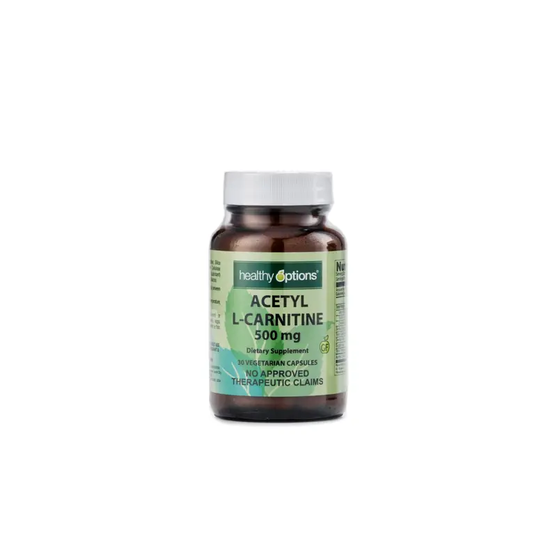 Healthy Options Acetyl-L-Carnitine – Energy & Metabolism Support, 500Mg, 30 Capsules 1