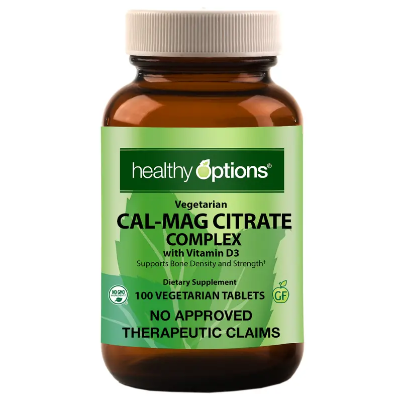 Healthy Options Cal-Mag Citrate Complex + Vitamin D3 – 100 Veggie Capsules 1