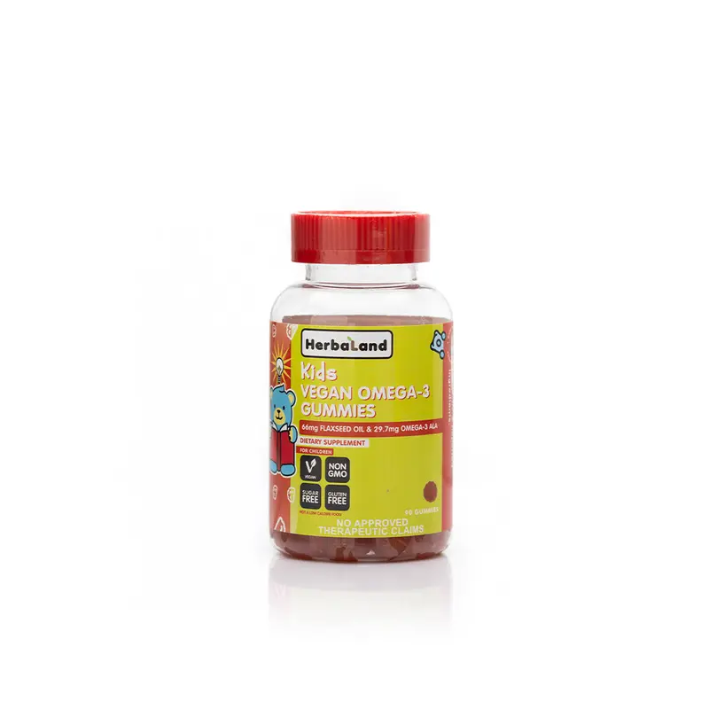Herbaland Kids Vegan Omega-3 Gummies – Dha For Brain Development, 90 Count 1