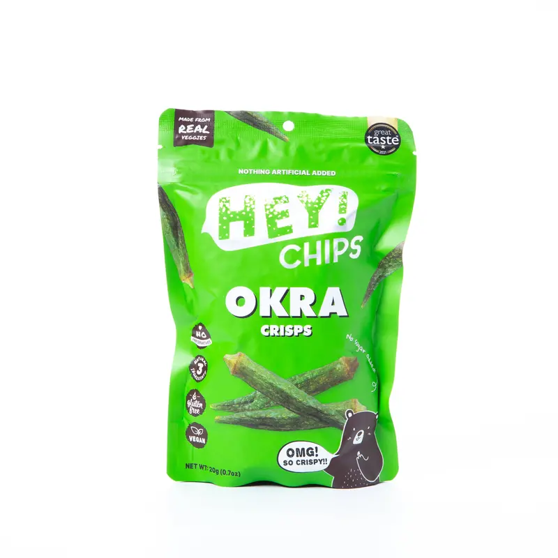 Hey! Okra Vegetable Crisps – 20G Snack Pack 1