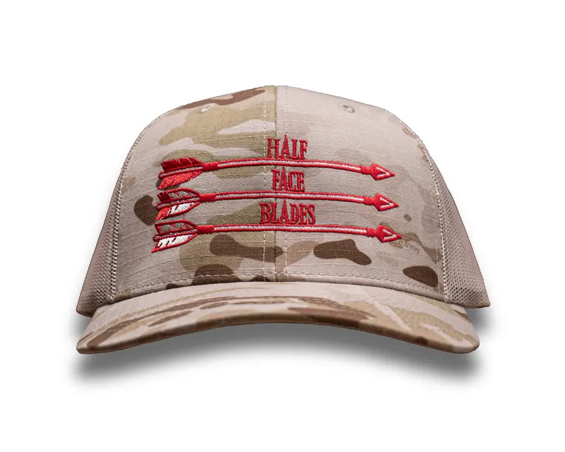 Hfb 3 Arrows Trucker Cap – Multicam Camo Crown, Tan Mesh Back 1
