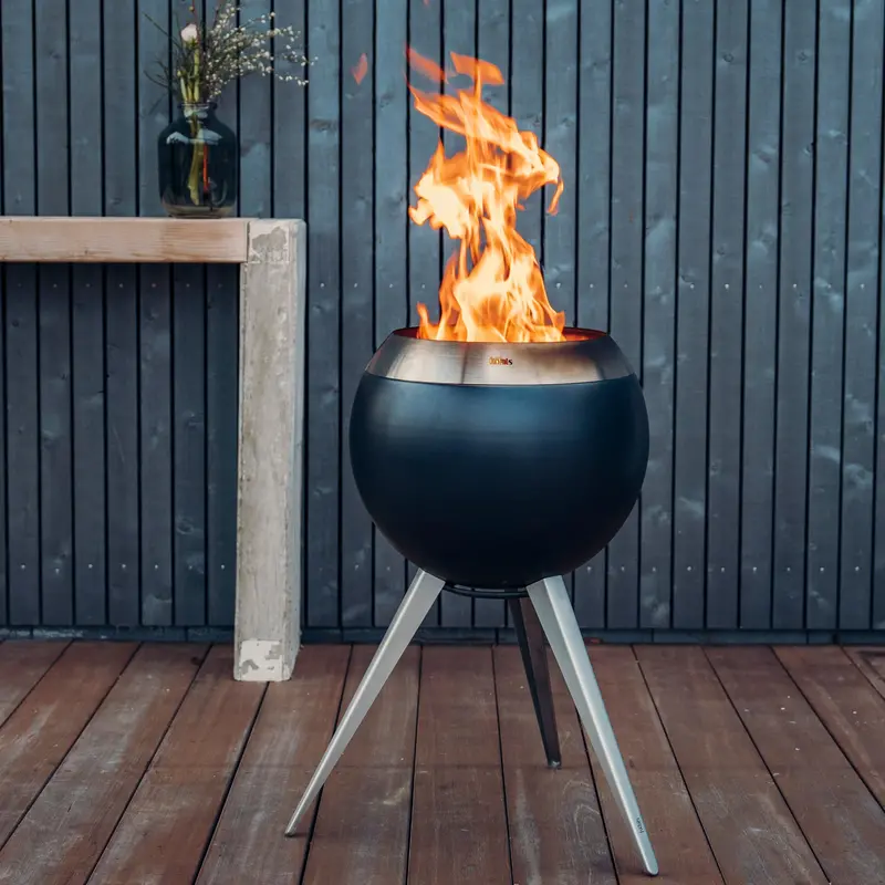 Höfats Moon 45 Elevated Fire Bowl With Tall Stand 1