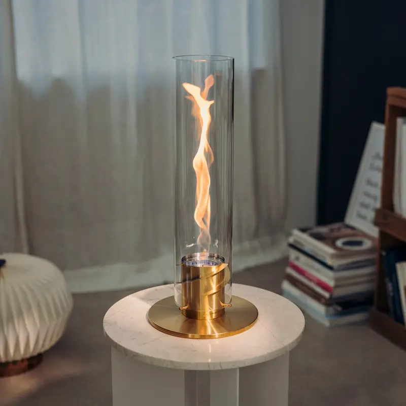 Höfats Spin 1200 Gold Tabletop Ethanol Fireplace 1