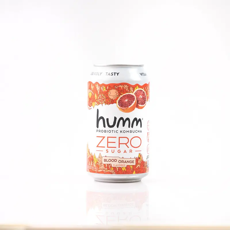 Humm Probiotic Kombucha – Blood Orange, No Added Sugar – 355Ml 1