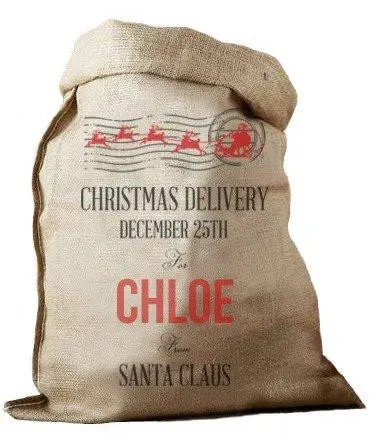 Jute Santa Sack With Holiday Delivery Design – Reusable Gift Bag 1