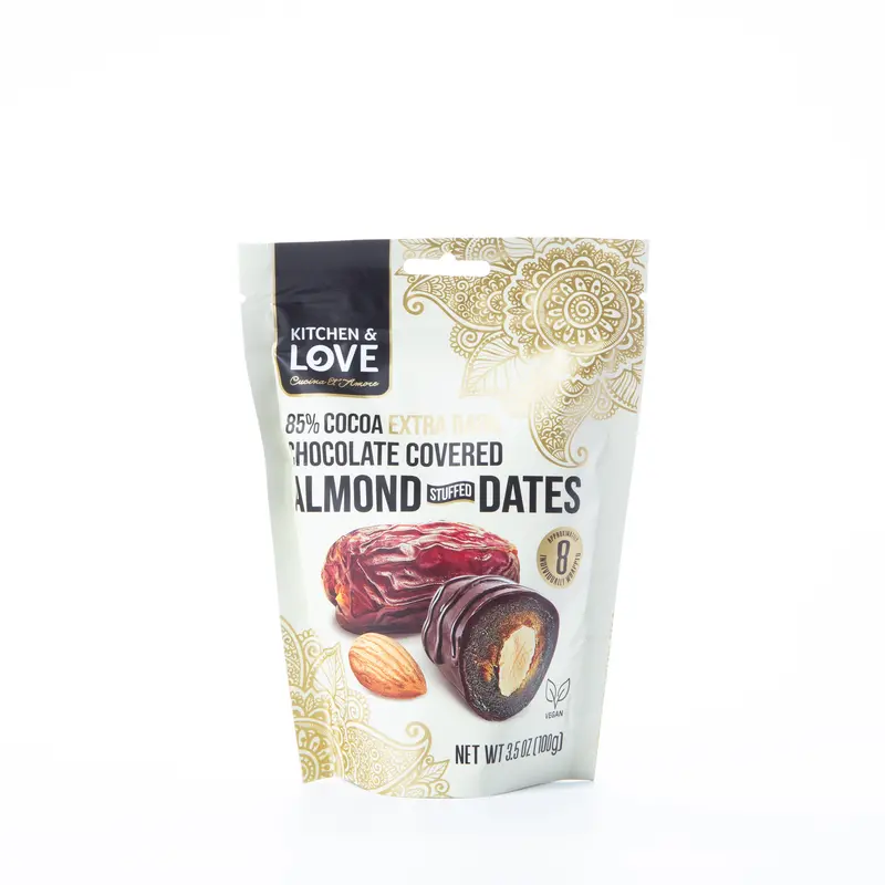 Kitchen And Love 85% Extra Dark Chocolate Almond Dates – Rich & Bittersweet, 100G 1