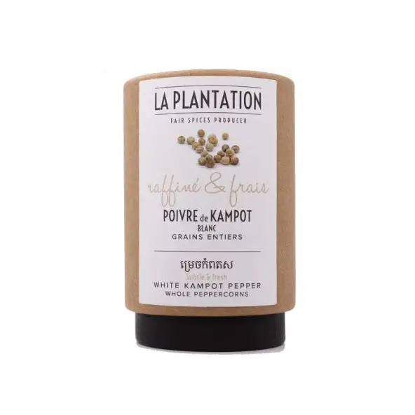 La Plantation Organic White Kampot Pepper – Whole Peppercorns, 50G 1